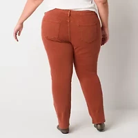 a.n.a Womens Plus High Rise Straight Leg Jean