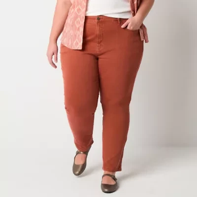 a.n.a Womens Plus High Rise Straight Leg Jean