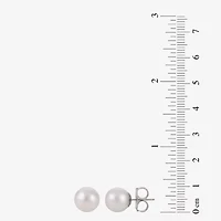White Cultured Freshwater Pearl Sterling Silver 10mm Stud Earrings