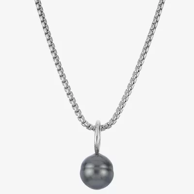 Black Tahitian Pearl Drop Pendant Necklace