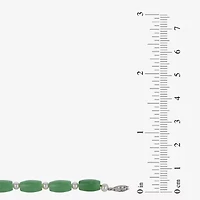 Cultured Freshwater Pearl & Genuine Jade Sterling Silver Bracelet