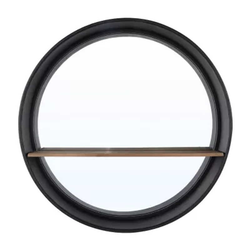 Safavieh 24" X 24" Black Bonni Wall Mount Round Wall Mirror
