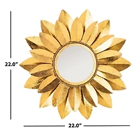 Safavieh 22" X 22" Gold Larcen Wall Mount Sunburst Wall Mirror