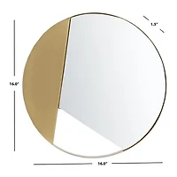 Safavieh 16" X 16" Gold Round Bryley Wall Mount Round Wall Mirror