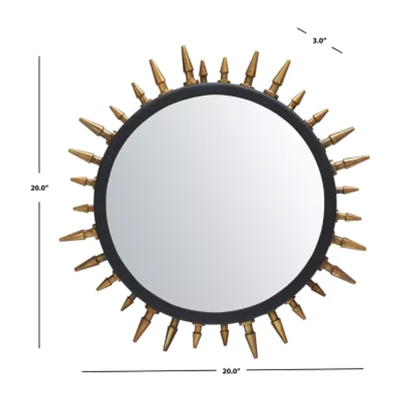 Safavieh 20" X 20" Gold Sunburst Ceinth Wall Mount Sunburst Wall Mirror