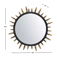 Safavieh 20" X 20" Gold Sunburst Ceinth Wall Mount Sunburst Wall Mirror