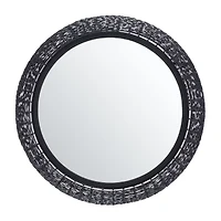 Safavieh 21.5" X 21.5" Black  Iona Wall Mount Round Wall Mirror