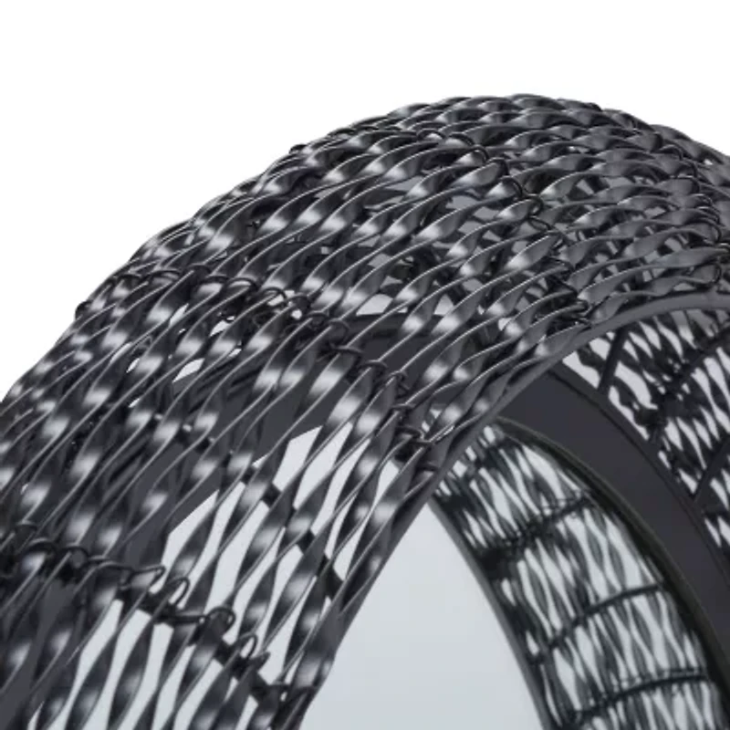 Safavieh 21.5" X 21.5" Black  Iona Wall Mount Round Wall Mirror