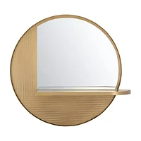 Safavieh 24" X 24" Gold Maileen Wall Mount Round Wall Mirror