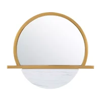 Safavieh 23" X 19.75" Gold Sarada Wall Mount Round Wall Mirror