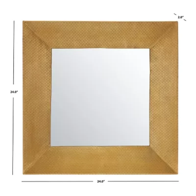 Safavieh 24" X 24" Gold Square Pallava Wall Mount Square Wall Mirror