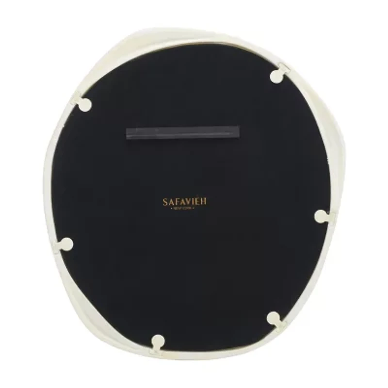 Safavieh 29" X 30" White Round Rafla Wall Mount Round Wall Mirror