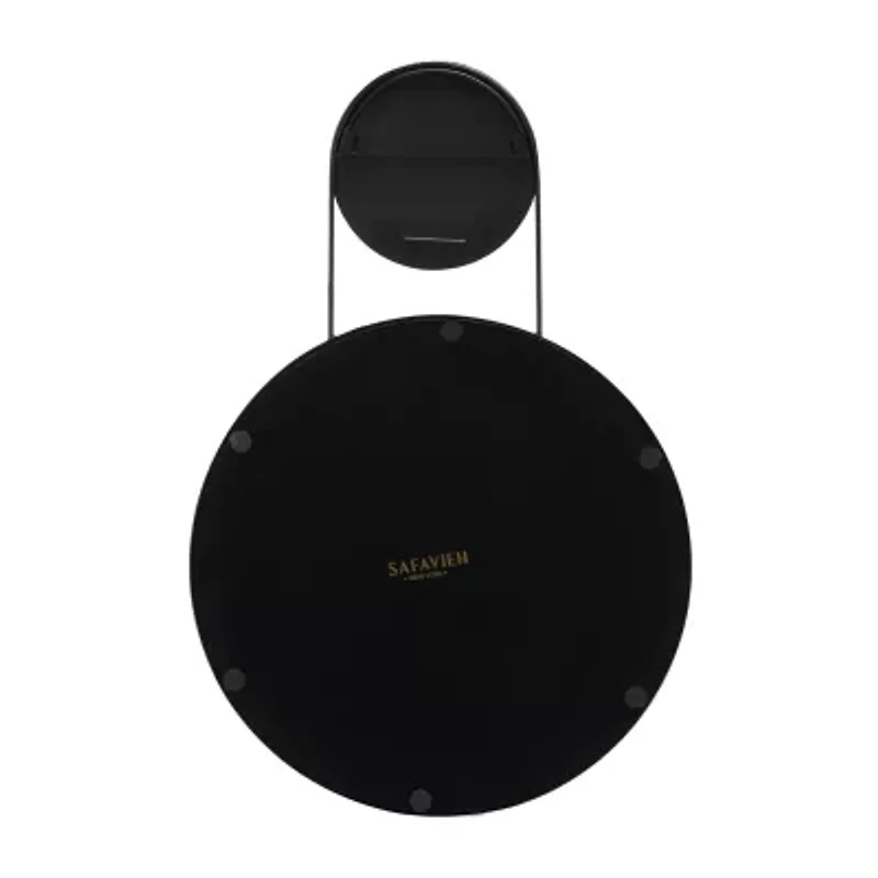 Safavieh 24" X 36" Black Aura Wall Mount Round Wall Mirror