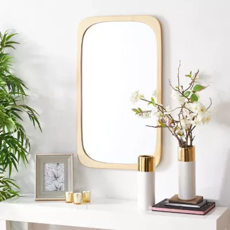 Safavieh 21" X 36" Gold Bramwell Wall Mount Rectangular Wall Mirror