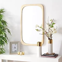 Safavieh 21" X 36" Gold Bramwell Wall Mount Rectangular Wall Mirror