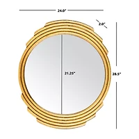 Safavieh 24" X 28.5" Gold Rossi Wall Mount Round Wall Mirror