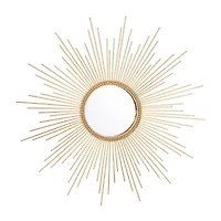 Safavieh 26" X 26" Gold Sunburst Nahia Wall Mount Sunburst Wall Mirror