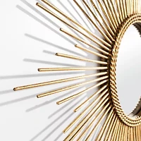 Safavieh 26" X 26" Gold Sunburst Nahia Wall Mount Sunburst Wall Mirror
