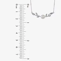 Womens White Cultured Freshwater Pearl Sterling Silver 16 Inch Pendant Necklace