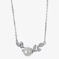 Womens White Cultured Freshwater Pearl Sterling Silver 16 Inch Pendant Necklace