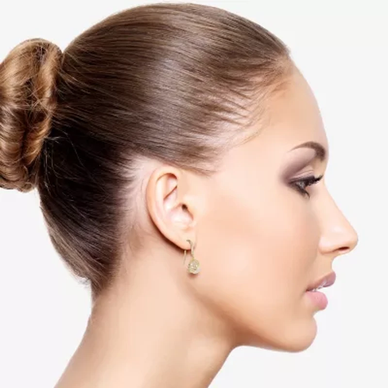 Womens White Cultured Freshwater Pearl 14K Gold Over Silver Drop Earrings