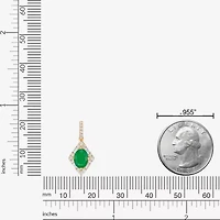 Womens 1/5 CT. Genuine Green Emerald 10K Gold 18 Inch Pendant Necklace