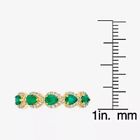 Womens 1/5 CT. Genuine Green Emerald 10K Gold Band