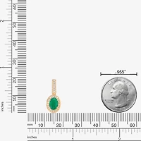 Womens 1/ CT. T.W. Genuine Green Emerald 10K Gold 18 Inch Pendant Necklace