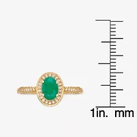 Womens 1/3 CT. T.W. Genuine Green Emerald 10K Gold Cocktail Ring