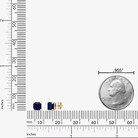 Lab Created Blue Sapphire 10K Gold 5.5mm Stud Earrings