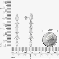 Womens Lab Created Sapphire Sterling Silver Drop Earrings