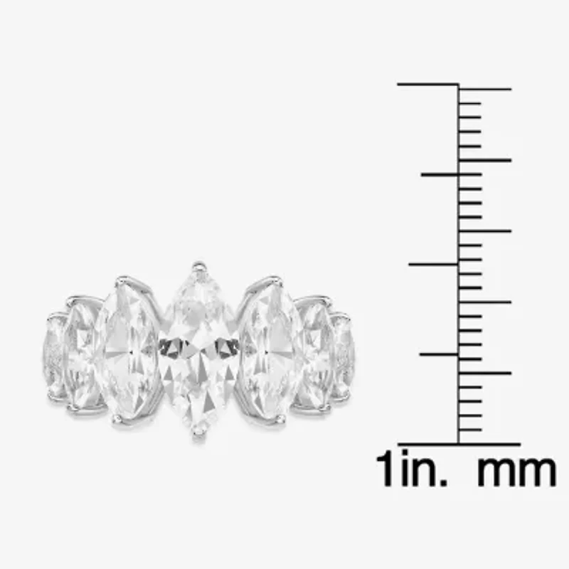 Womens Lab Created White Sapphire Sterling Silver Cocktail Ring