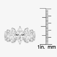 Womens Lab Created White Sapphire Sterling Silver Cocktail Ring