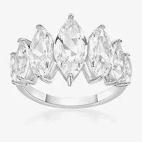 Womens Lab Created White Sapphire Sterling Silver Cocktail Ring