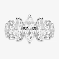 Womens Lab Created White Sapphire Sterling Silver Cocktail Ring