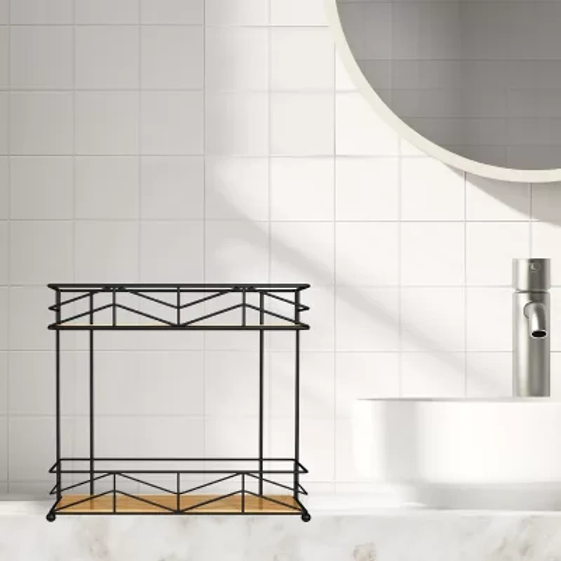 Popular Bath Woodmont 2tier Shelf Twr Caddy Bathroom Organizer