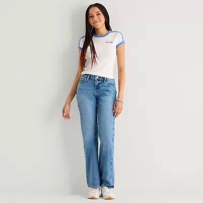 Arizona Womens Juniors Straight Leg Jean