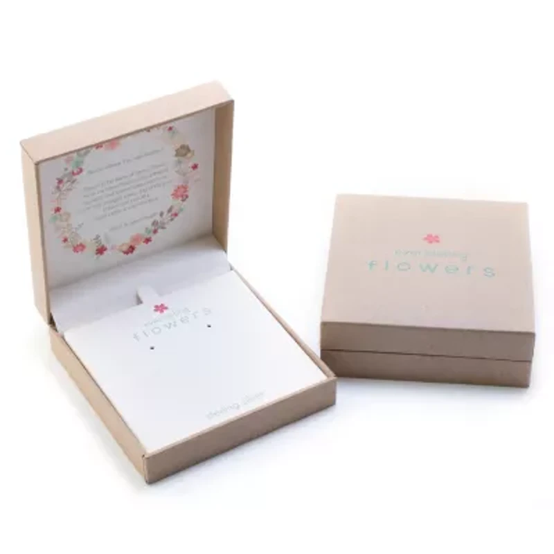 Everlasting Flower Limited Quantities! Womens Sterling Silver Flower Drop Earrings