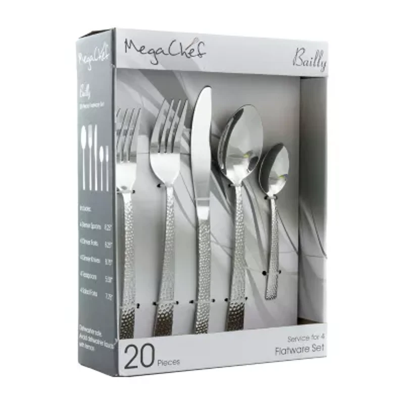 MegaChef Baily 20-pc. 18/10 Stainless Steel Flatware Set