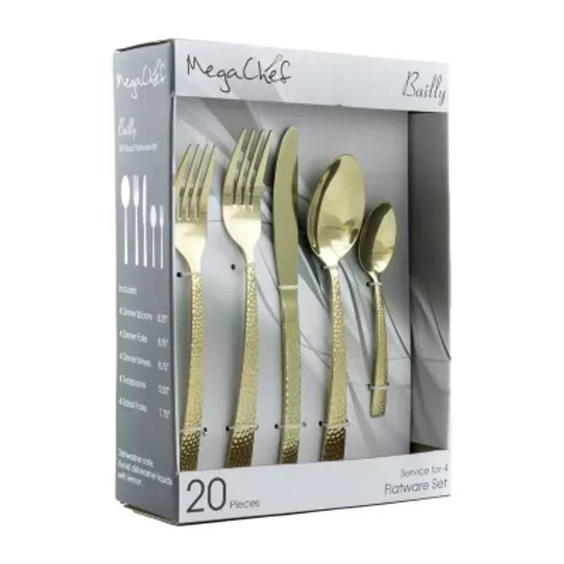 MegaChef Baily 20-pc. 18/10 Stainless Steel Flateware Set