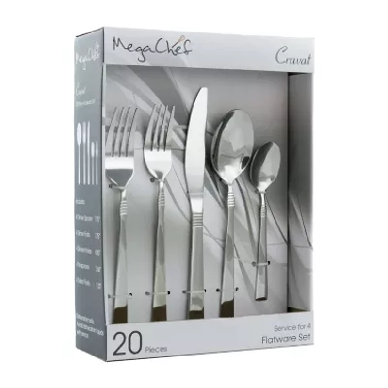 MegaChef Cravat 20-pc. 18/10 Stainless Steel Flatware Set