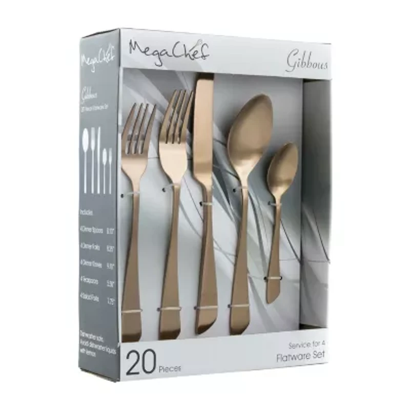 MegaChef Gibbous 20-pc. 18/10 Stainless Steel Flatware Set