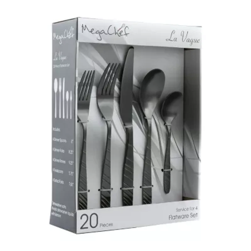 MegaChef La Vague 20-pc. 18/10 Stainless Steel Flatware Set