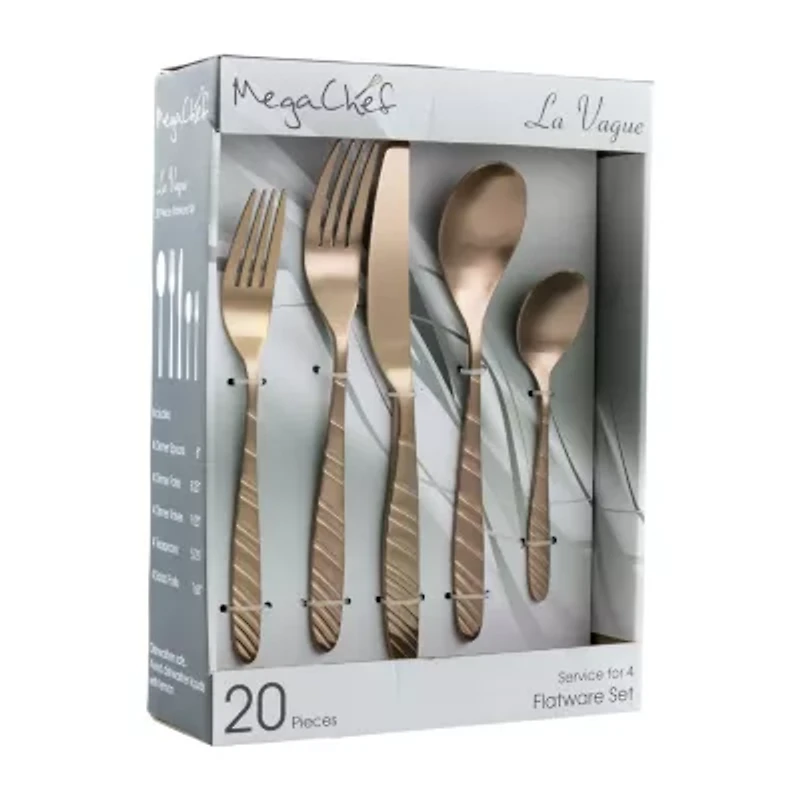 MegaChef La Vague 20-pc. 18/10 Stainless Steel Flatware Set