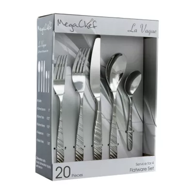 MegaChef La Vague 20-pc. 18/10 Stainless Steel Flatware Set