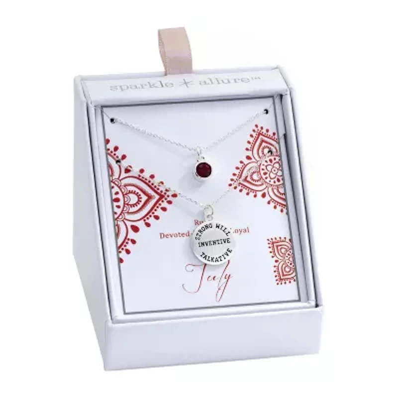 Sparkle Allure Womens Purple Crystal 2-pc. Necklace Set