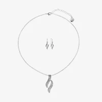 Mixit Silver Tone Pendant Necklace & Drop Earrings Womens White 2-pc. Jewelry Set