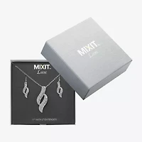 Mixit Silver Tone Pendant Necklace & Drop Earrings Womens White 2-pc. Jewelry Set
