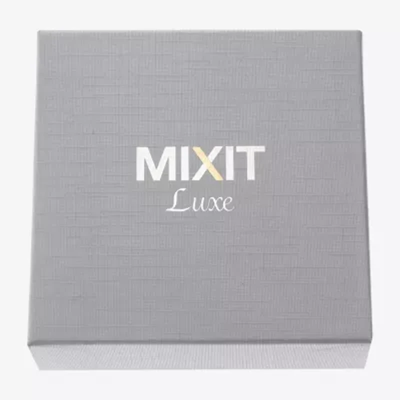 Mixit Silver Tone Pendant Necklace & Stud Earrings Womens White Heart 2-pc. Jewelry Set