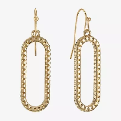 Liz Claiborne Womens Oval Drop Earrings